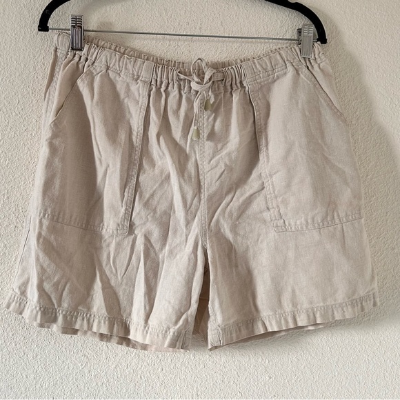 Casualaire Petite Linen Blend Cream Short Women Size PL - Picture 1 of 6